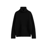 Totême Double-knit turtleneck in Black - Knitwear - Scandinavian Minimalist Luxury at Luxury Shoes 