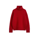Totême Double-knit turtleneck in Poppy - Knitwear - Scandinavian Minimalist Luxury at Luxury Shoes 