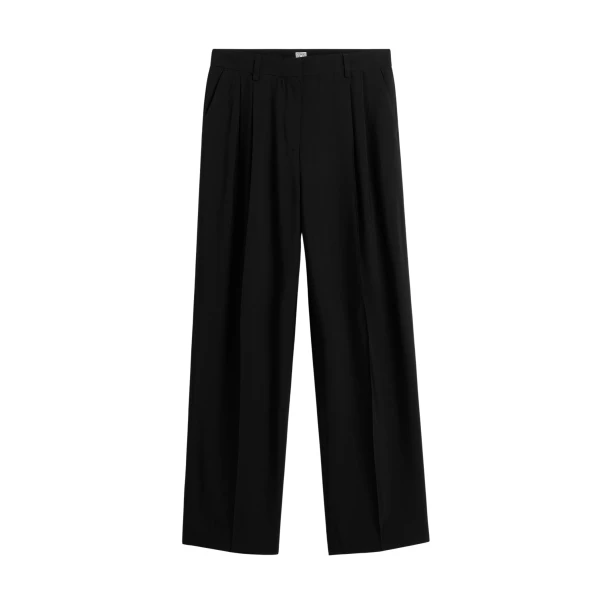 Totême Double-pleat fluid trousers in Black - Pants - Scandinavian Minimalist Luxury at Luxury Shoes 