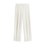 Totême Double-pleat fluid trousers in Ecru - Pants - Scandinavian Minimalist Luxury at Luxury Shoes 