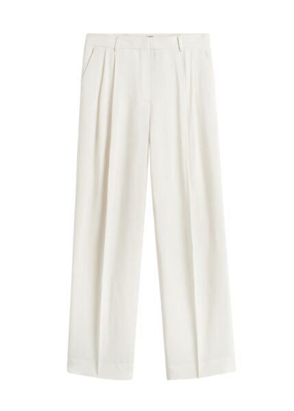 Totême Double-pleat fluid trousers in Ecru - Pants - Scandinavian Minimalist Luxury at Luxury Shoes 