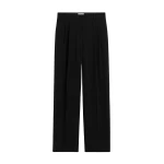 Totême Double-pleat summer trousers in Black - Pants - Scandinavian Minimalist Luxury at Luxury Shoes 