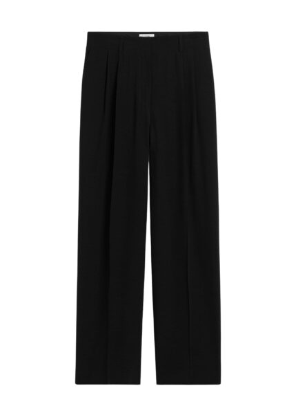 Totême Double-pleat summer trousers in Black - Pants - Scandinavian Minimalist Luxury at Luxury Shoes 