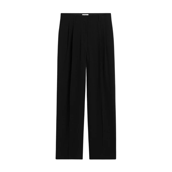 Totême Double-pleat summer trousers in Black - Pants - Scandinavian Minimalist Luxury at Luxury Shoes 