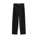 Totême Double-pleat tailored trousers in Black - Pants - Scandinavian Minimalist Luxury at Luxury Shoes 