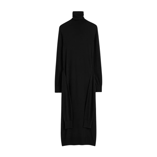 Totême Double-sleeve turtleneck dress in Black - Dresses - Scandinavian Minimalist Luxury at Luxury Shoes 