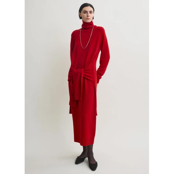 Totême Double-sleeve turtleneck dress in Poppy - Dresses - Scandinavian Minimalist Luxury at Luxury Shoes 