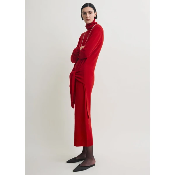 Totême Double-sleeve turtleneck dress in Poppy - Dresses - Scandinavian Minimalist Luxury at Luxury Shoes 
