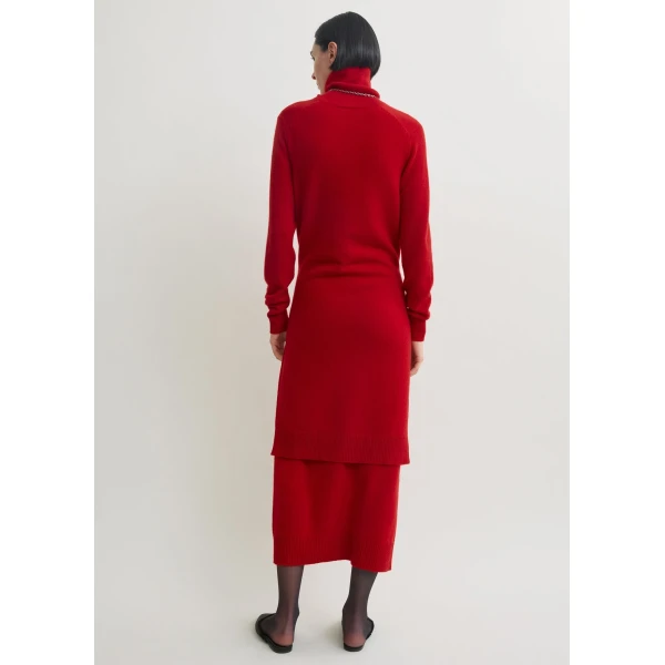 Totême Double-sleeve turtleneck dress in Poppy - Dresses - Scandinavian Minimalist Luxury at Luxury Shoes 