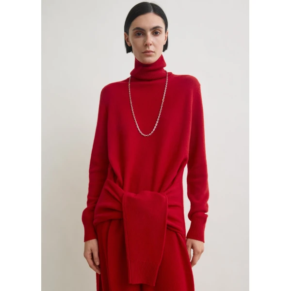 Totême Double-sleeve turtleneck dress in Poppy - Dresses - Scandinavian Minimalist Luxury at Luxury Shoes 