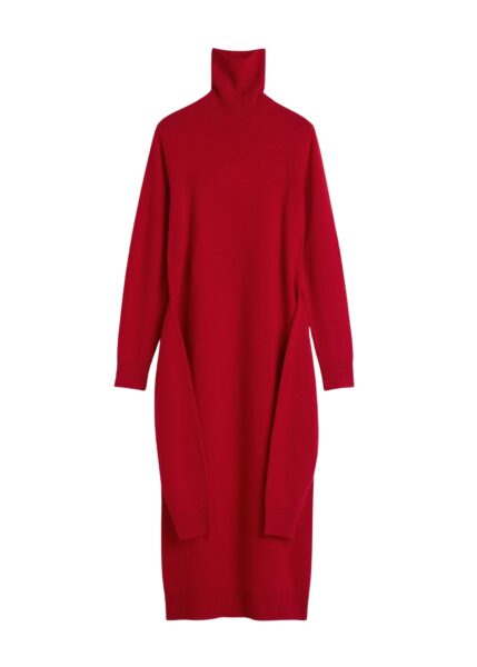 Totême Double-sleeve turtleneck dress in Poppy - Dresses - Scandinavian Minimalist Luxury at Luxury Shoes 