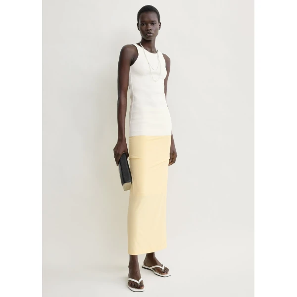 Totême Draped jersey skirt in Buttercup - Skirts - Scandinavian Minimalist Luxury at Luxury Shoes 