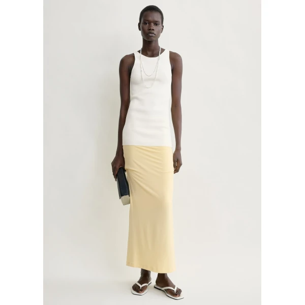Totême Draped jersey skirt in Buttercup - Skirts - Scandinavian Minimalist Luxury at Luxury Shoes 
