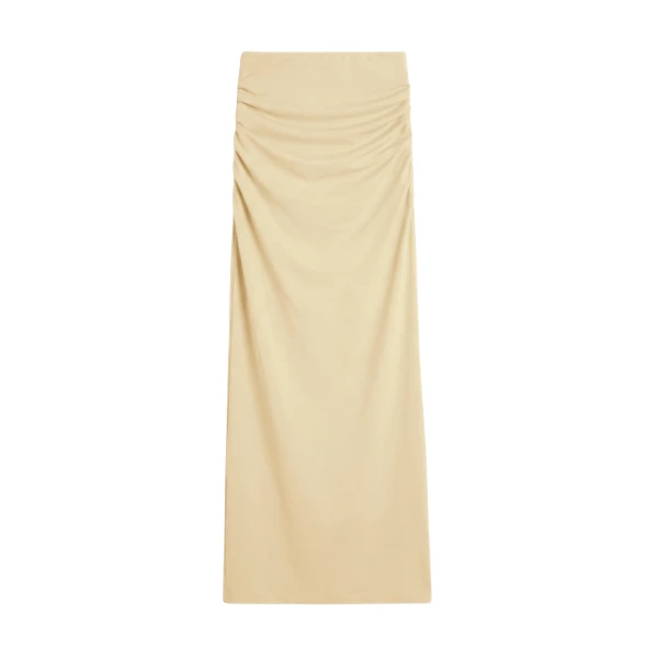 Totême Draped jersey skirt in Buttercup - Skirts - Scandinavian Minimalist Luxury at Luxury Shoes 