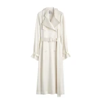 Totême Draped satin trench in Off-white - Coats - Scandinavian Minimalist Luxury at Luxury Shoes 