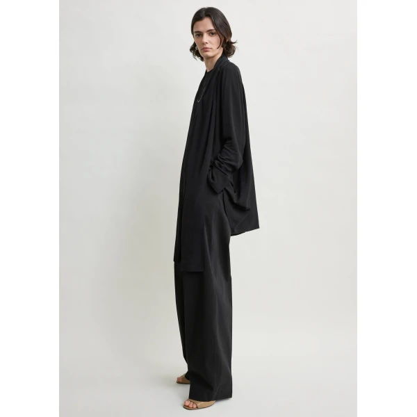 Totême Draped scarf blouse in Black - Tops - Scandinavian Minimalist Luxury at Luxury Shoes 