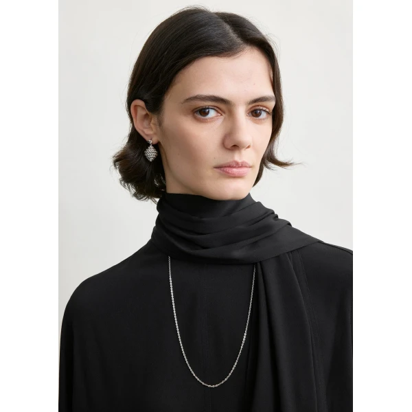 Totême Draped scarf blouse in Black - Tops - Scandinavian Minimalist Luxury at Luxury Shoes 