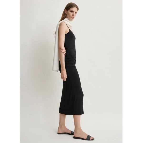 Totême Draped slip dress in Black - Dresses - Scandinavian Minimalist Luxury at Luxury Shoes 