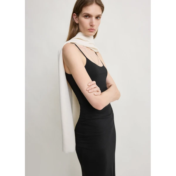 Totême Draped slip dress in Black - Dresses - Scandinavian Minimalist Luxury at Luxury Shoes 