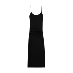 Totême Draped slip dress in Black - Dresses - Scandinavian Minimalist Luxury at Luxury Shoes 