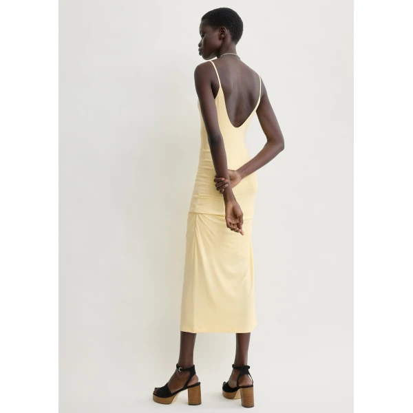 Totême Draped slip dress in Buttercup - Dresses - Scandinavian Minimalist Luxury at Luxury Shoes 