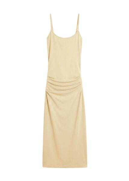 Totême Draped slip dress in Buttercup - Dresses - Scandinavian Minimalist Luxury at Luxury Shoes 