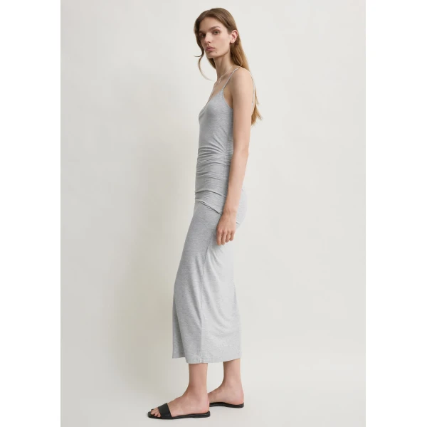 Totême Draped slip dress pale grey mélange in Pale grey melange - Dresses - Scandinavian Minimalist Luxury at Luxury Shoes 