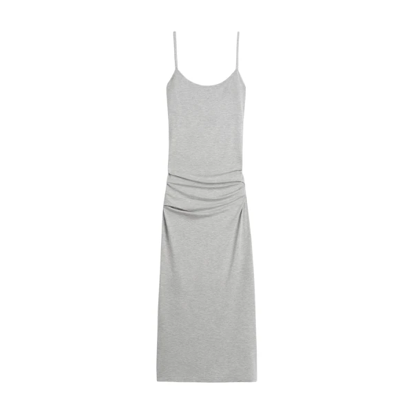 Totême Draped slip dress pale grey mélange in Pale grey melange - Dresses - Scandinavian Minimalist Luxury at Luxury Shoes 