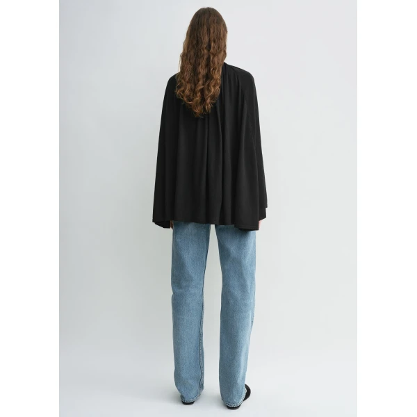 Totême Drawstring cape in Black - Knitwear - Scandinavian Minimalist Luxury at Luxury Shoes 