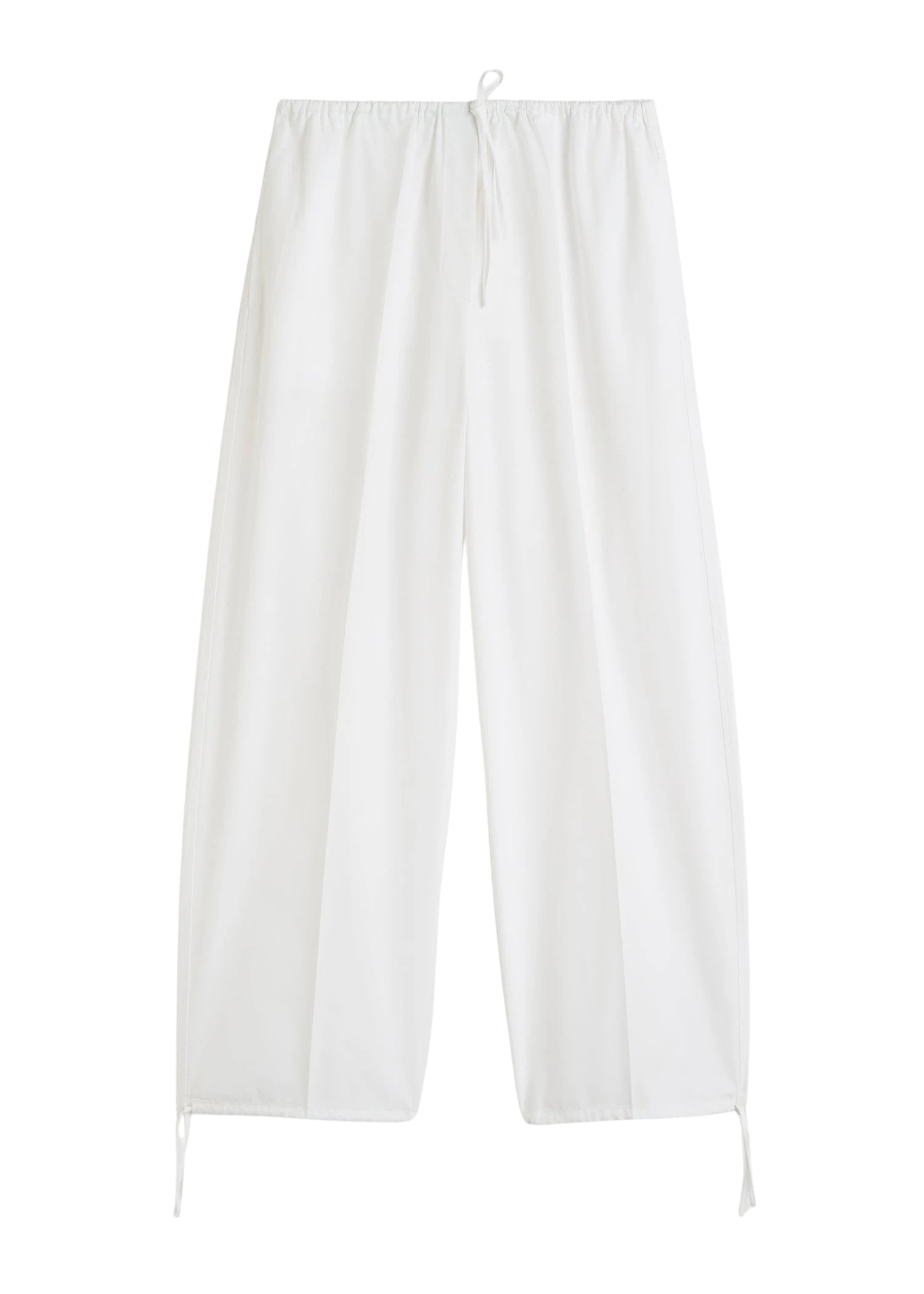 Toteme-Drawstring-cotton-trousers-in-White90179_nobg Totême Drawstring cotton trousers in White - Pants - Scandinavian Minimalist Luxury at Luxury Shoes