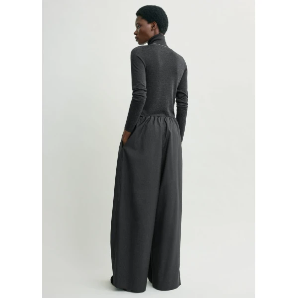 Totême Drawstring dinner trousers in Charcoal melange - Pants - Scandinavian Minimalist Luxury at Luxury Shoes 