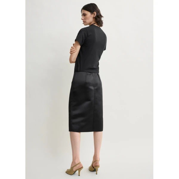 Totême Duchess satin pencil skirt in Black - Skirts - Scandinavian Minimalist Luxury at Luxury Shoes 