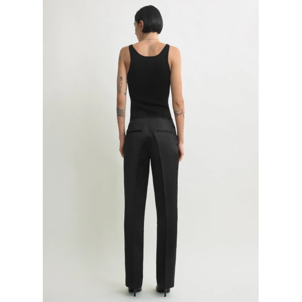 Totême Easy raw edge trousers in Black - Pants - Scandinavian Minimalist Luxury at Luxury Shoes 