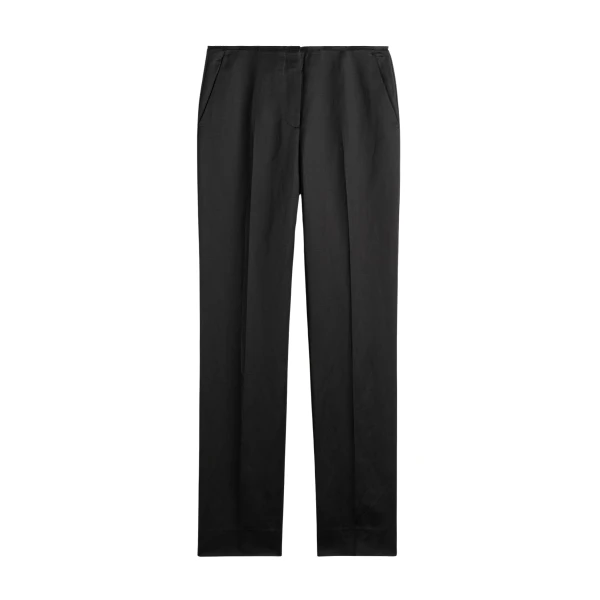 Totême Easy raw edge trousers in Black - Pants - Scandinavian Minimalist Luxury at Luxury Shoes 