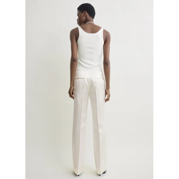 Totême Easy raw edge trousers in White - Pants - Scandinavian Minimalist Luxury at Luxury Shoes 