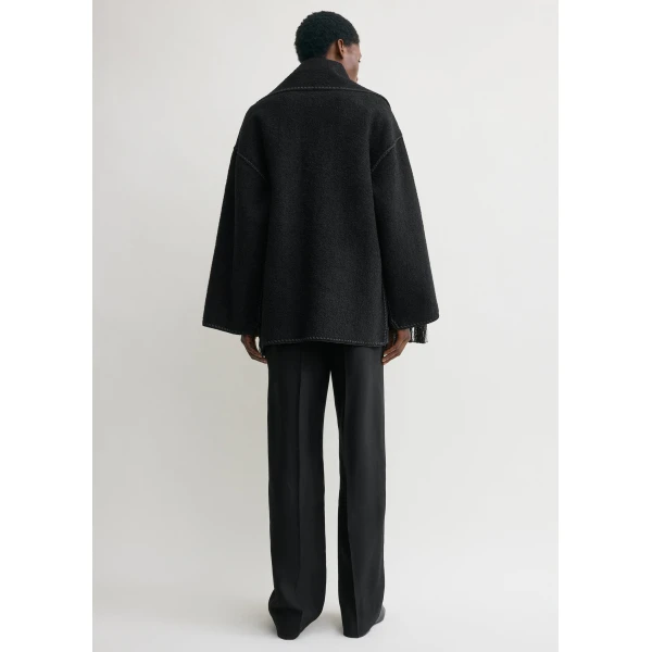 Totême Embroidered scarf jacket in Black - Jackets - Scandinavian Minimalist Luxury at Luxury Shoes 