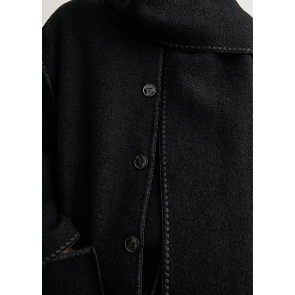 Totême Embroidered scarf jacket in Black - Jackets - Scandinavian Minimalist Luxury at Luxury Shoes 
