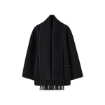 Totême Embroidered scarf jacket in Black - Jackets - Scandinavian Minimalist Luxury at Luxury Shoes 