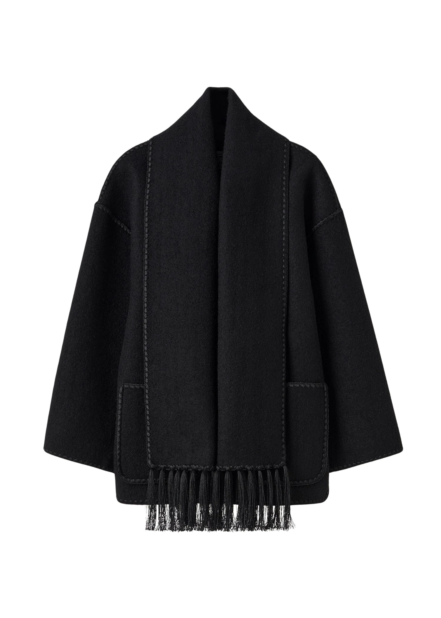 Toteme-Embroidered-scarf-jacket-in-Black76059_nobg Totême Embroidered scarf jacket in Black - Jackets - Scandinavian Minimalist Luxury at Luxury Shoes