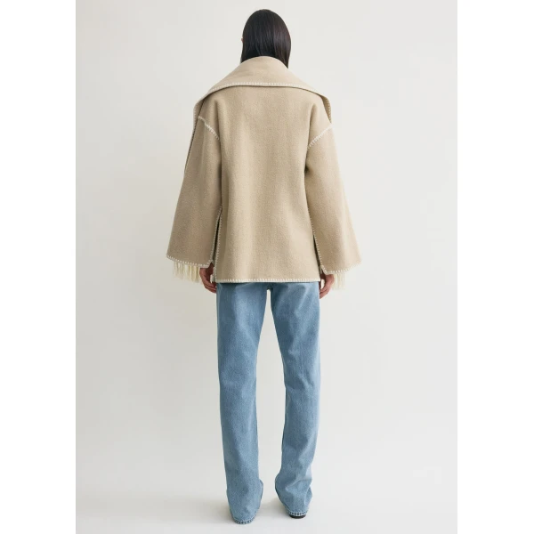 Totême Embroidered scarf jacket in Harvest - Jackets - Scandinavian Minimalist Luxury at Luxury Shoes 