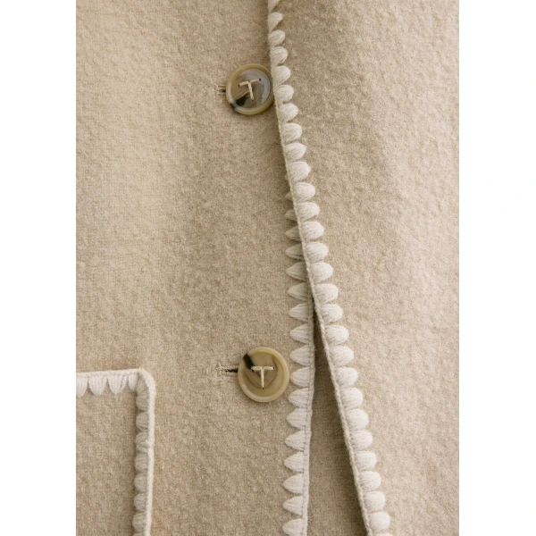 Totême Embroidered scarf jacket in Harvest - Jackets - Scandinavian Minimalist Luxury at Luxury Shoes 