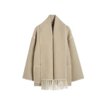 Totême Embroidered scarf jacket in Harvest - Jackets - Scandinavian Minimalist Luxury at Luxury Shoes 