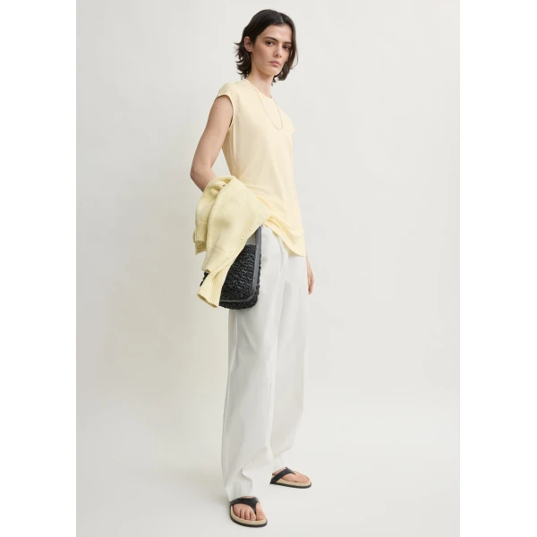 Totême Everyday top in Ecru - Tops - Scandinavian Minimalist Luxury at Luxury Shoes 