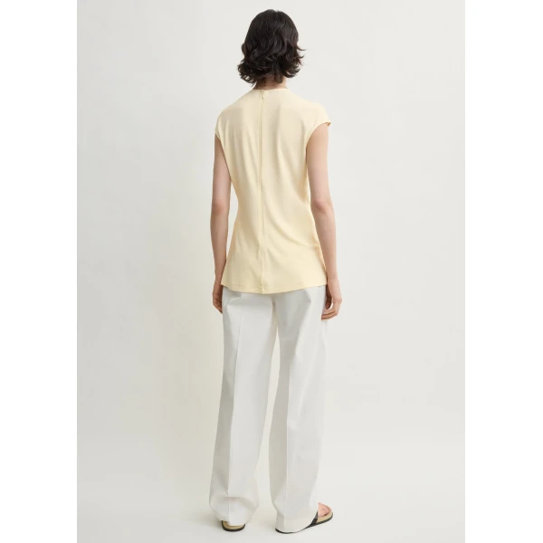 Totême Everyday top in Ecru - Tops - Scandinavian Minimalist Luxury at Luxury Shoes 