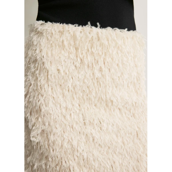 Totême Feathered-jersey skirt in Eggshell - Skirts - Scandinavian Minimalist Luxury at Luxury Shoes 