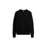 Totême Fine crew knit in Black - Knitwear - Scandinavian Minimalist Luxury at Luxury Shoes 