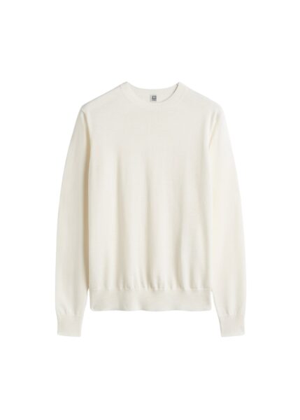 Totême Fine crew knit in Ecru - Knitwear - Scandinavian Minimalist Luxury at Luxury Shoes 