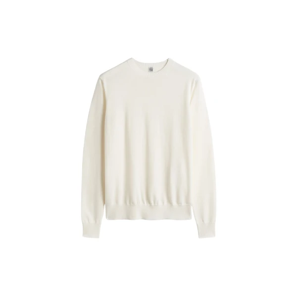 Totême Fine crew knit in Ecru - Knitwear - Scandinavian Minimalist Luxury at Luxury Shoes 