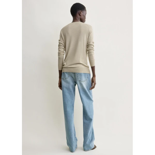 Totême Fine crew knit in Fawn - Knitwear - Scandinavian Minimalist Luxury at Luxury Shoes 
