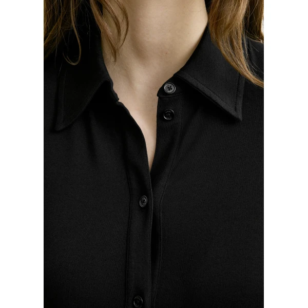 Totême Fitted jersey shirt in Black - Tops - Scandinavian Minimalist Luxury at Luxury Shoes 